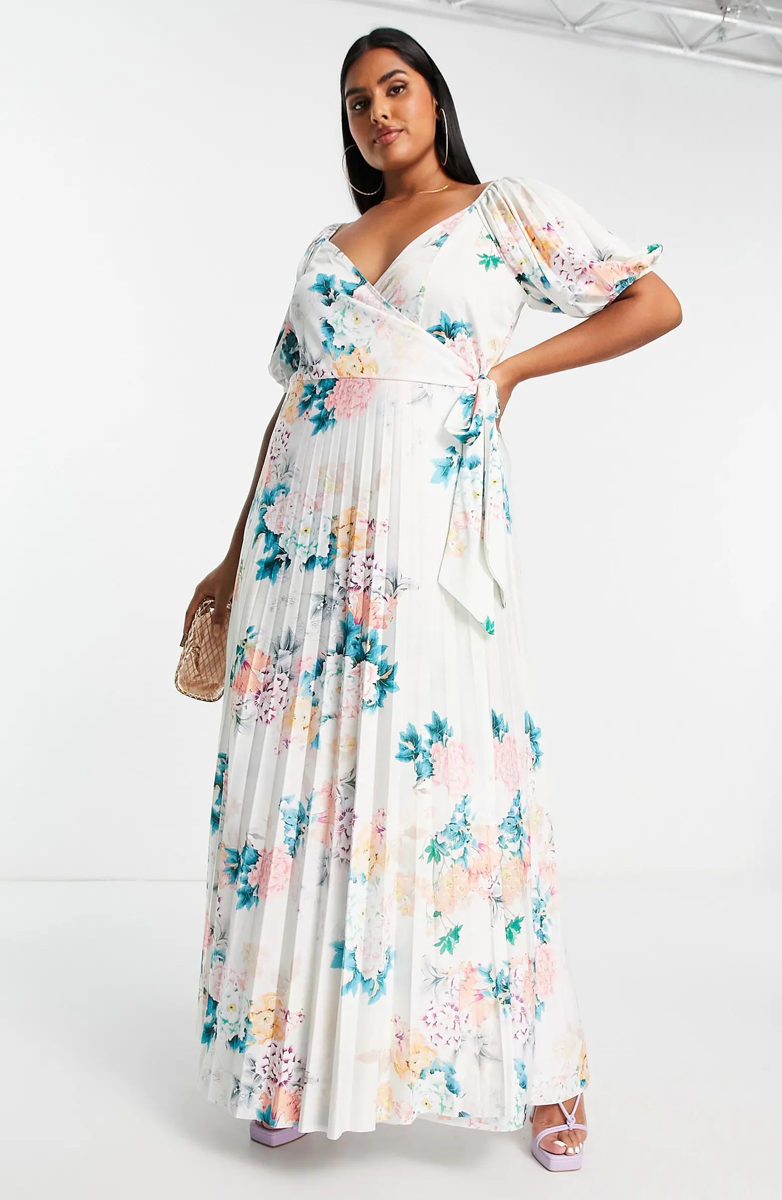 Curve Pleated Wrap Dress | Nordstrom