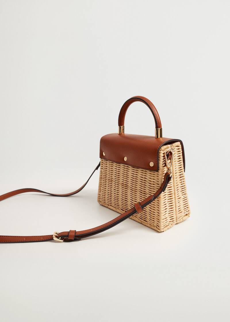 Lapelled rattan bag | MANGO (US)