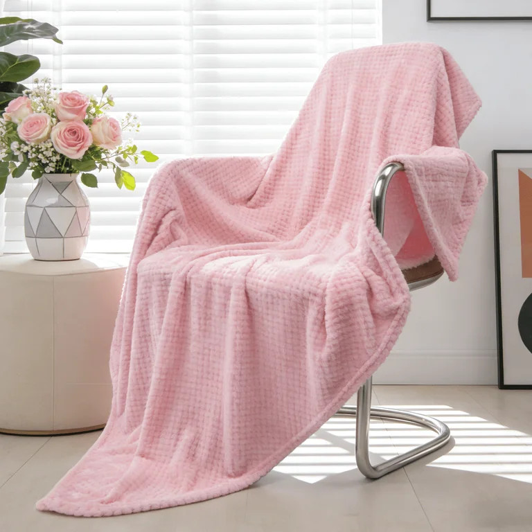 Throw Blanket, 260GSM Soft Jacquard Blanket for Couch, Waffle Weave Fuzzy Twin Size Throws for Ho... | Walmart (US)