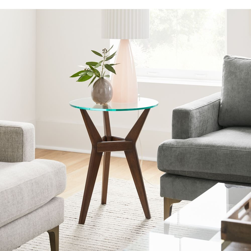 Jensen Round Side Table - Glass | West Elm (US)