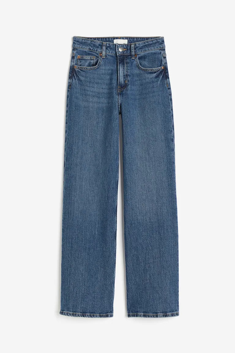 Wide High Jeans - High waist - Long - Denim blue - Ladies | H&M US | H&M (US + CA)