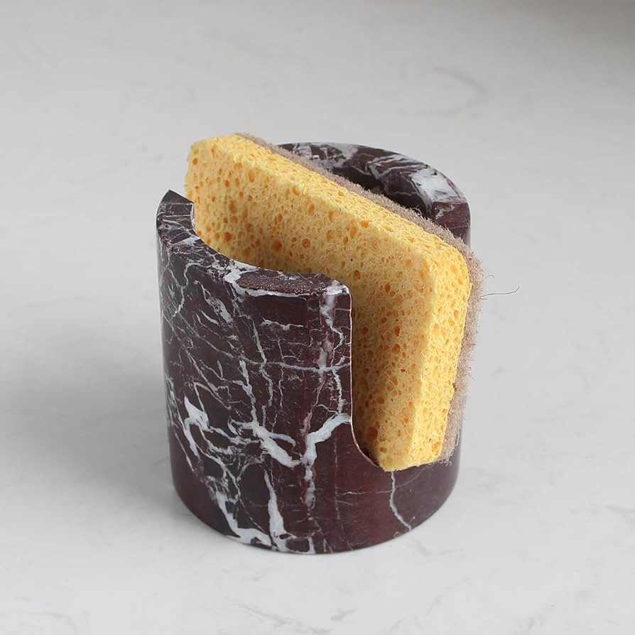 Natural Marble Travertine Sponge Holder for Kitchen Counter, Drying Rack, Sponge Caddy for Sink O... | Amazon (US)