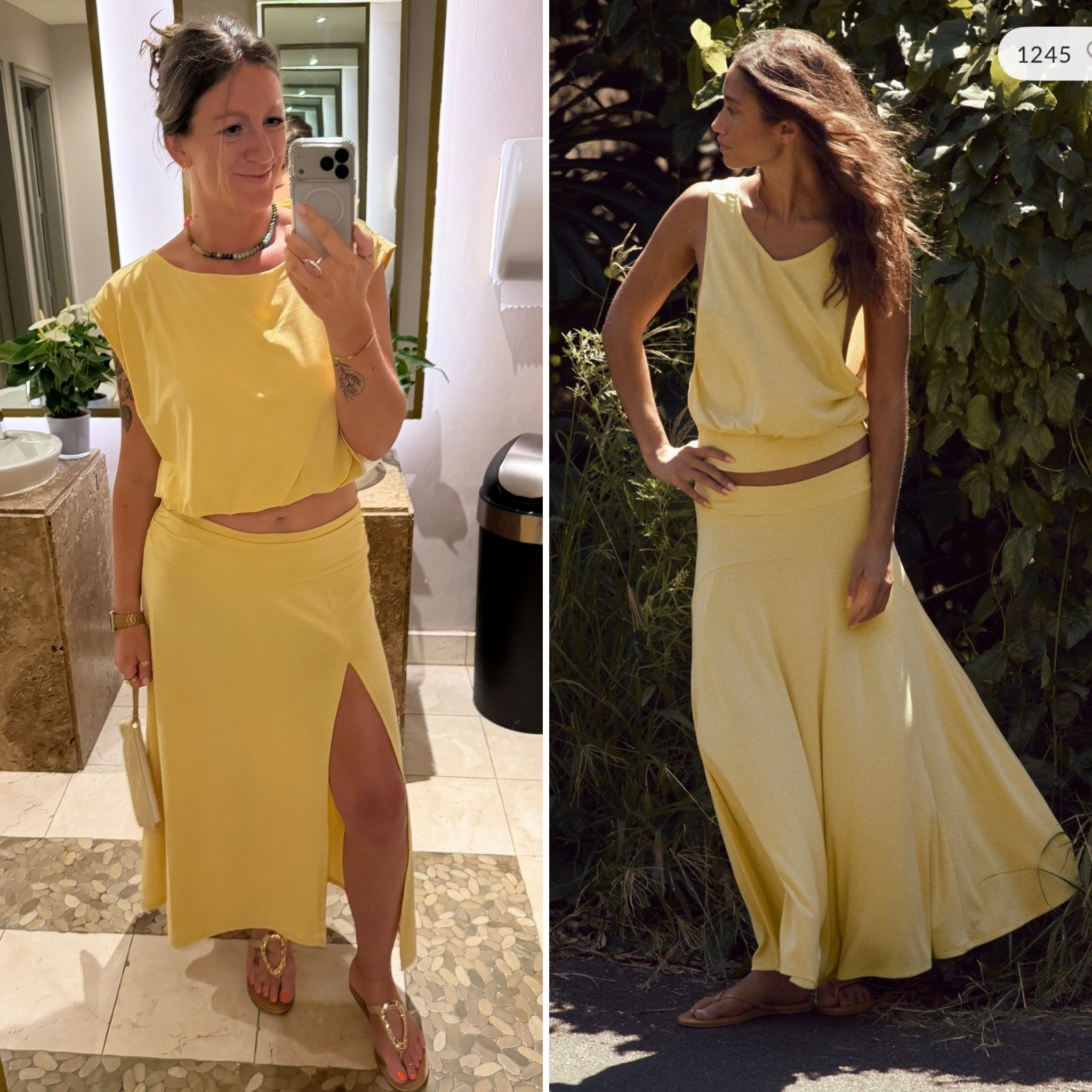 My set is still available in more colors, but found this one in yellow that’s pretty similar and cheaper! ☀️ In a large, could’ve done a medium 

#LTKTall #LTKOver40