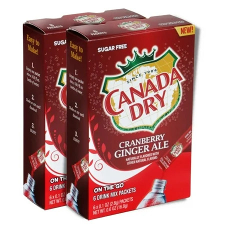 BCL Canada Dry Singles to Go Drink Mix Packet Pack of 2 Cranberry Ginger Ale Flavored in CUSTOM Stor | Walmart (US)