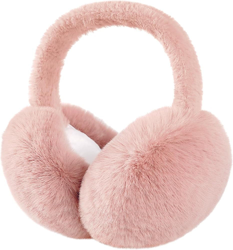 Tavaleu Ear Muffs for Winter Women, Faux Fur Warm Earmuffs Cute Foldable Outdoor Ear Warmers For ... | Amazon (US)
