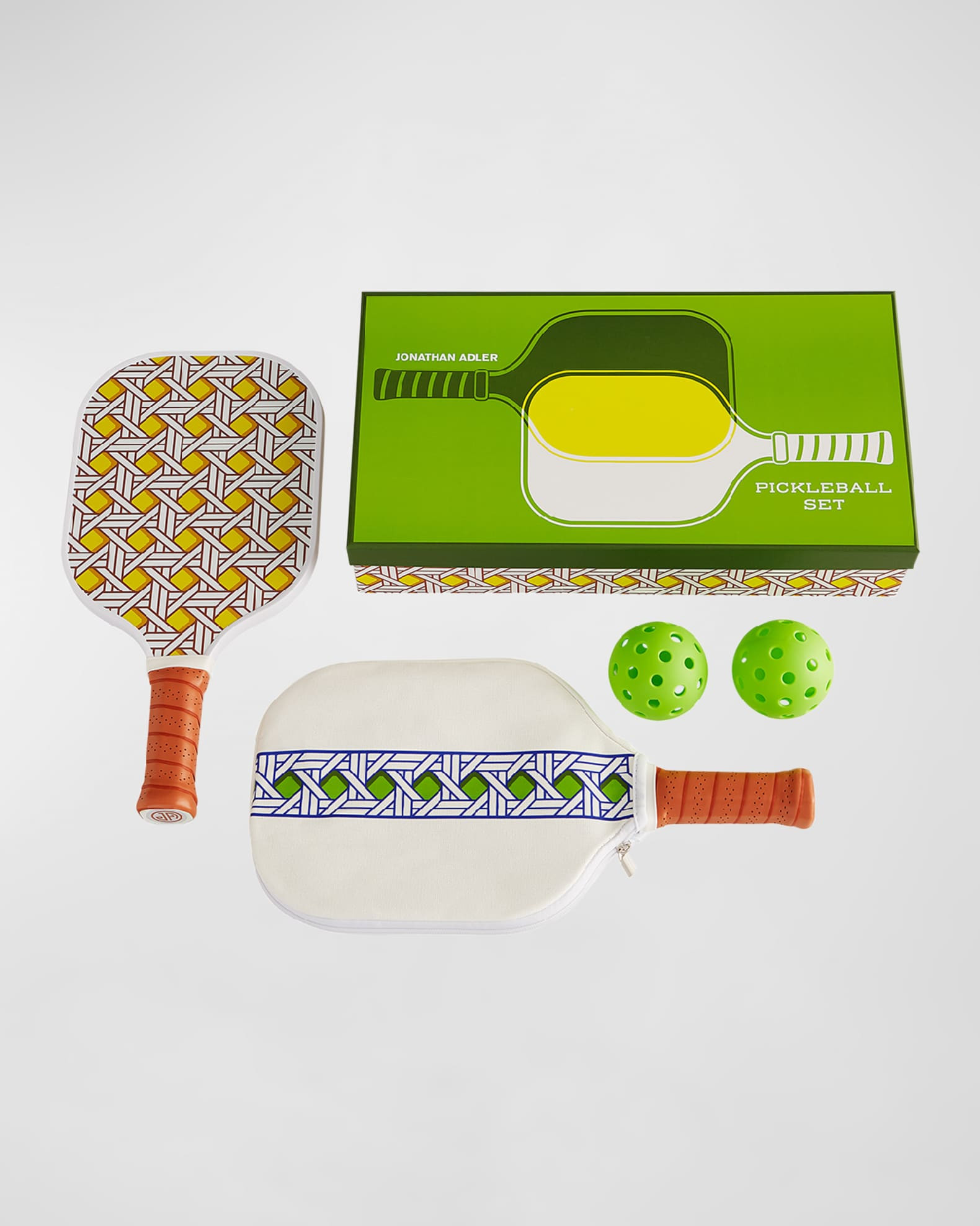 Basketweave Pickleball Set | Neiman Marcus