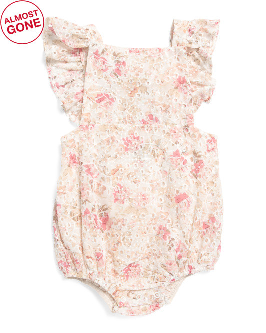 Infant And Toddler Girls Frankie Ruffled Back Bubble Romper | TJ Maxx