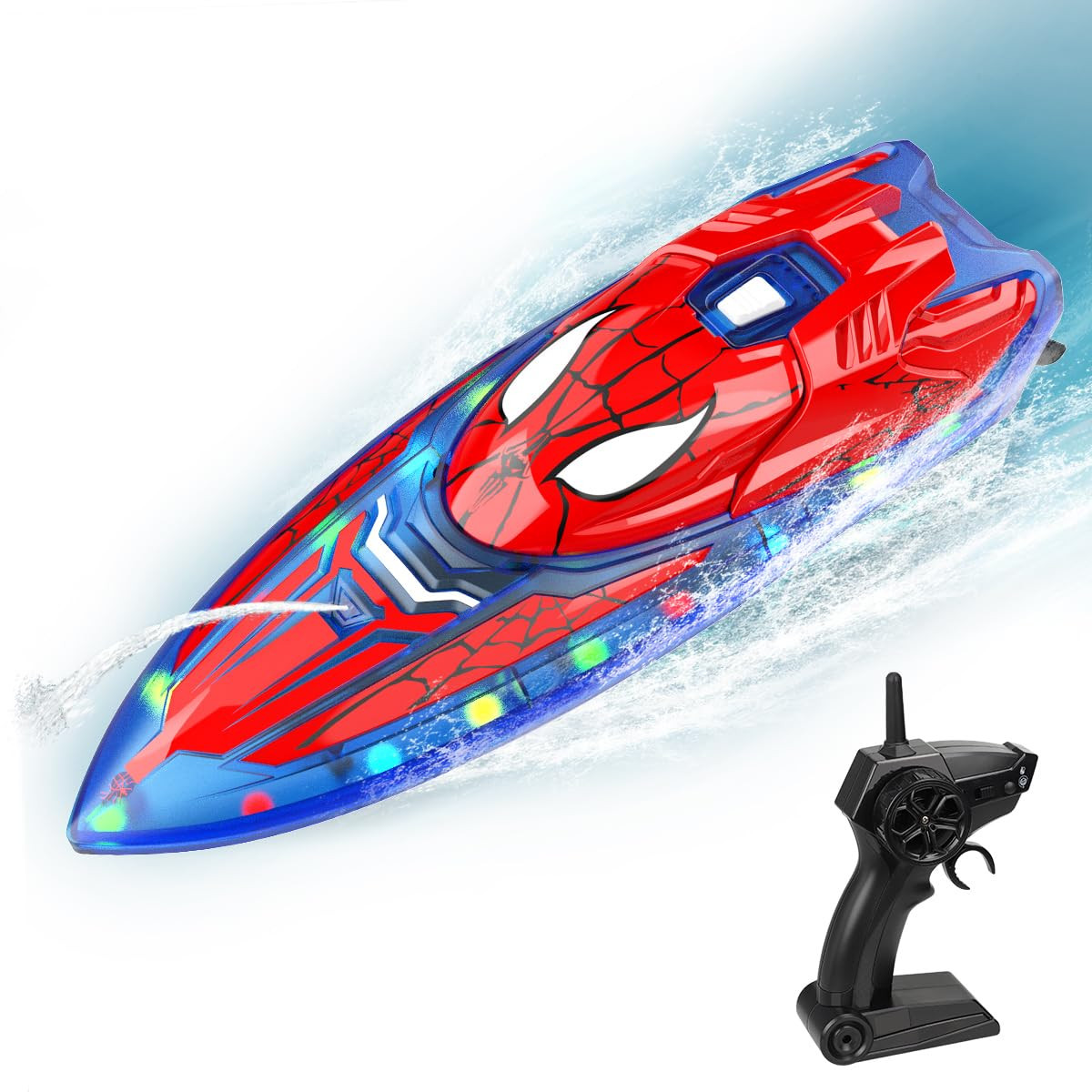 Spider Hero RC Boat, 2.4GHz Remote Control Boat with LED Lights for Kids, Pool Toy with 2 Rechargeable Batteries, Spray Function, and Low Battery Alarm for Boys & Girls | Amazon (US)