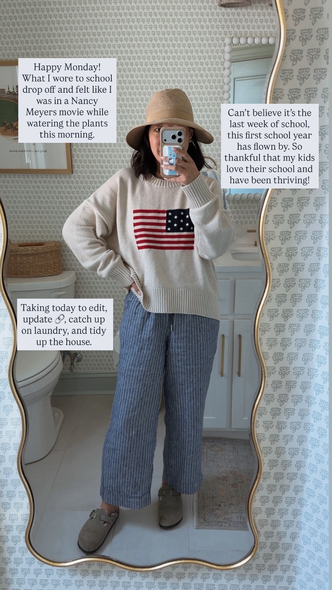 Wearing Medium in sweater, Small x 26 in linen pants.

#LTKootd #LTKOver40 #LTKPetite