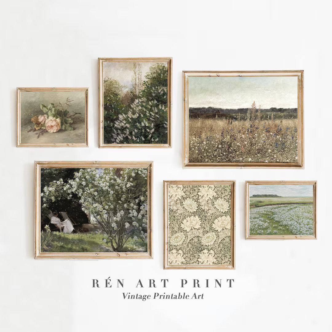 French Country Gallery Wall Print Set | Vintage Spring Prints | Landscape Painting Printable Wall... | Etsy (US)