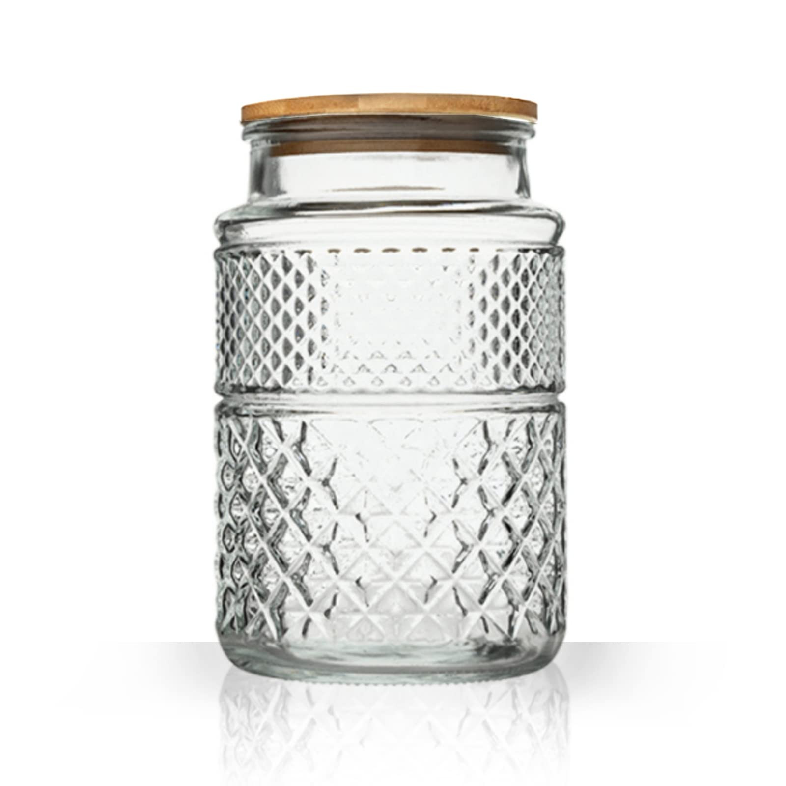 Large Glass Storage Jar, 60 FL OZ Glass Food Storage Containers with Bamboo Lid, Kitchen Containe... | Amazon (US)