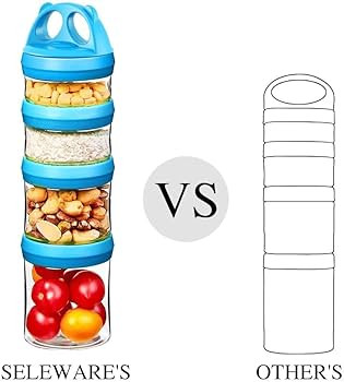 SELEWARE Portable Stackable Food Storage Containers for Snacks Formula Powder and Drinks Twist Lo... | Amazon (US)