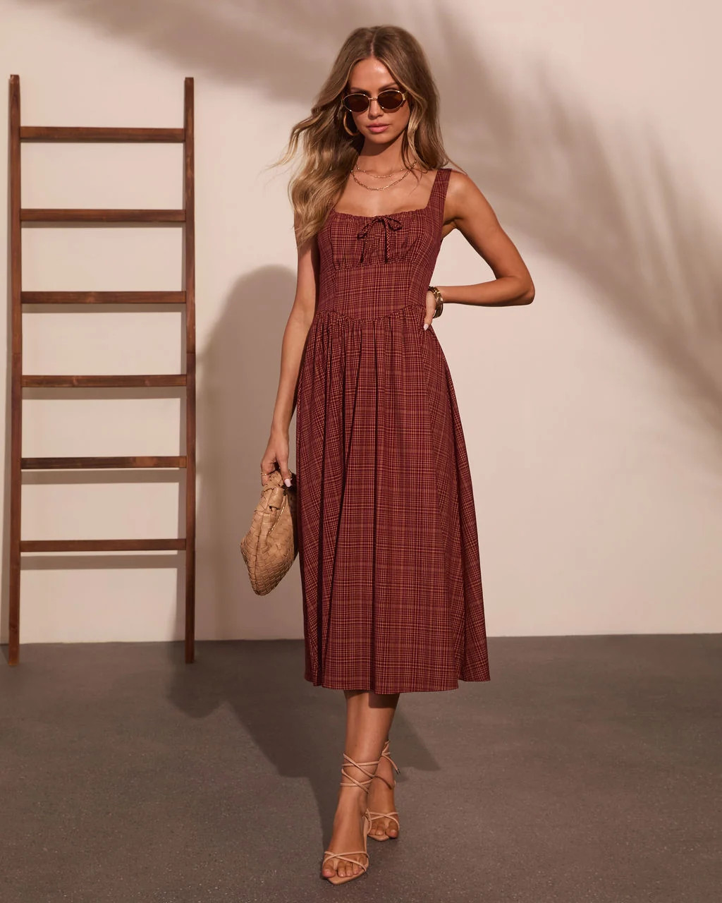 Morning Ritual Plaid Midi Dress | VICI