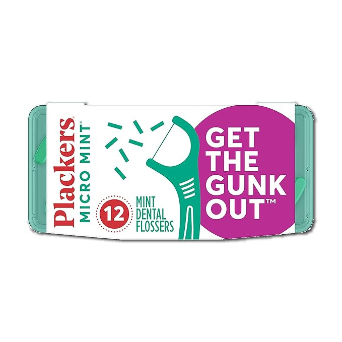 Amazon.com : Plackers Micro Mint Dental Floss Picks with Travel Case, 12 Count (Color may vary) :... | Amazon (US)