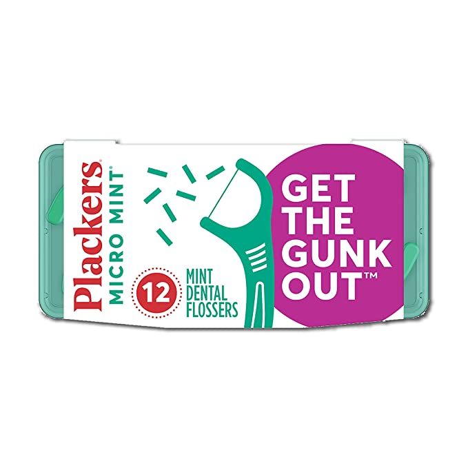 Amazon.com : Plackers Micro Mint Dental Floss Picks with Travel Case, 12 Count (Color may vary) :... | Amazon (US)