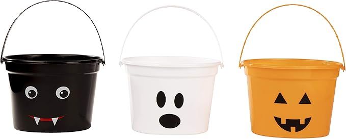 Blue Panda Halloween Buckets for Trick-or-Treating (8 x 6 Inches 3-Pack) | Amazon (US)