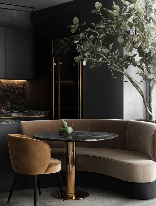 Restaurant-style living is officially moving into the home—and this curved booth setup is the definition of 2026 home decor done right. A built-in style banquette paired with a round table and a sculptural chair creates a space that feels equal parts modern, luxurious, and intentional.

This is more than seating—it’s a statement zone. Use it as a dining table, a work-from-home corner, a coffee spot, or an intimate place to entertain friends. The curved lines soften the space, while the rich materials and tailored silhouette give it that high-end restaurant energy. Paired with dark cabinetry, gold accents, and an oversized indoor tree, the result feels elevated yet livable.

For a modern home refresh, this kind of booth seating adds function without clutter and creates a destination within your home. Pick your color palette—warm neutrals, deep browns, black and gold, or bold tones—and let this piece anchor the room. This is luxury that works for real life, and it’s exactly where interior design is heading next.

#RestaurantStyleLiving
#HomeDecor2026
#LuxuryModernHome
#StatementSeating
#BanquetteStyle
#ModernEntertaining
#DesignForwardHome 

 #LTKHome