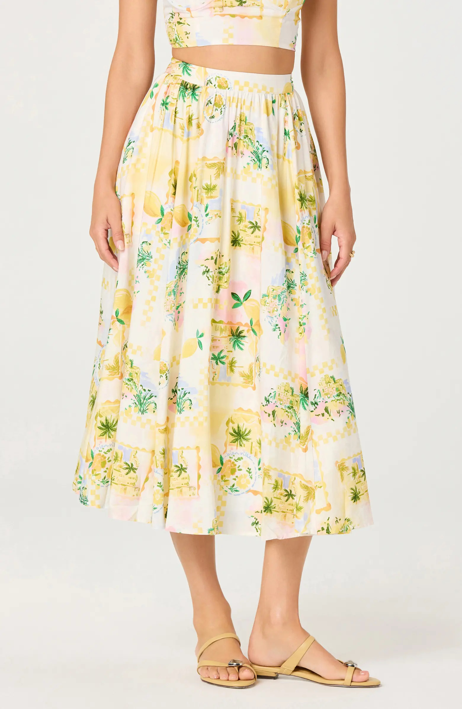 Kaleigh Print A-Line Midi Skirt | Nordstrom