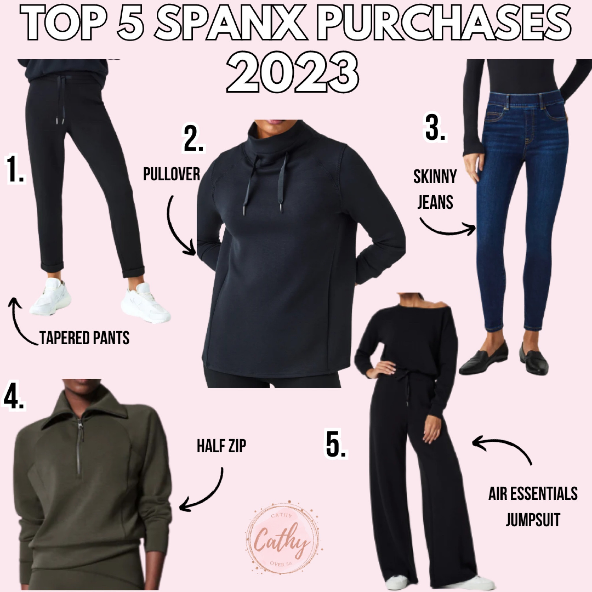 My top 5 Spanx purchases of 2023! I had a difficult time narrowing it down to just 5, but here they are!
1. Air Essentials Tapered Pants
2. Pullover
3. Skinny Jean
4. Air Essentials Half Zip
5. Air Essentials Off Shoulder Jumpsuit
#spanx #airessentials #loungewear #jumpsuit #over50fashion #plussize #petitefashion 
 

#LTKover40 #LTKplussize #LTKmidsize
