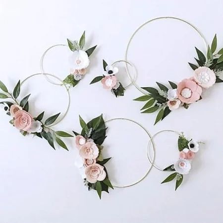 Cheers.US Metal Floral Hoop Rings Wreath Macrame Gold Craft Hoop Ring for Making Wedding Wreath Deco | Walmart (US)
