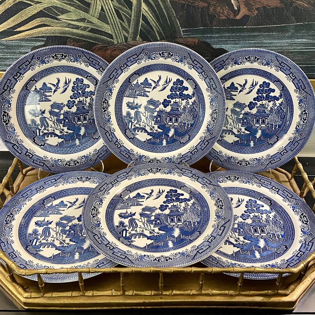 Set of 6 Blue Willow 10.25 Dinner Plates by Churchill - Etsy | Etsy (US)