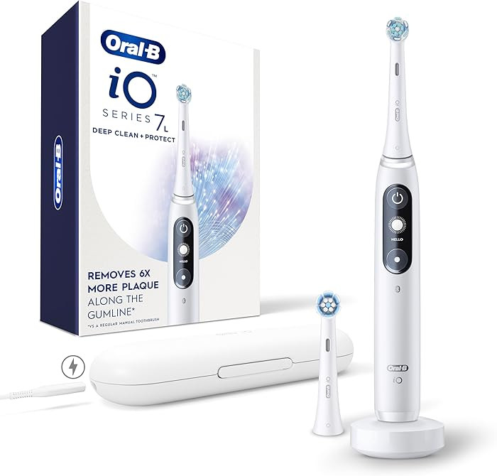 Oral-B iO Deep Clean + Protect Rechargeable Electric Toothbrush, White with a iO Series 7 Toothbr... | Amazon (US)