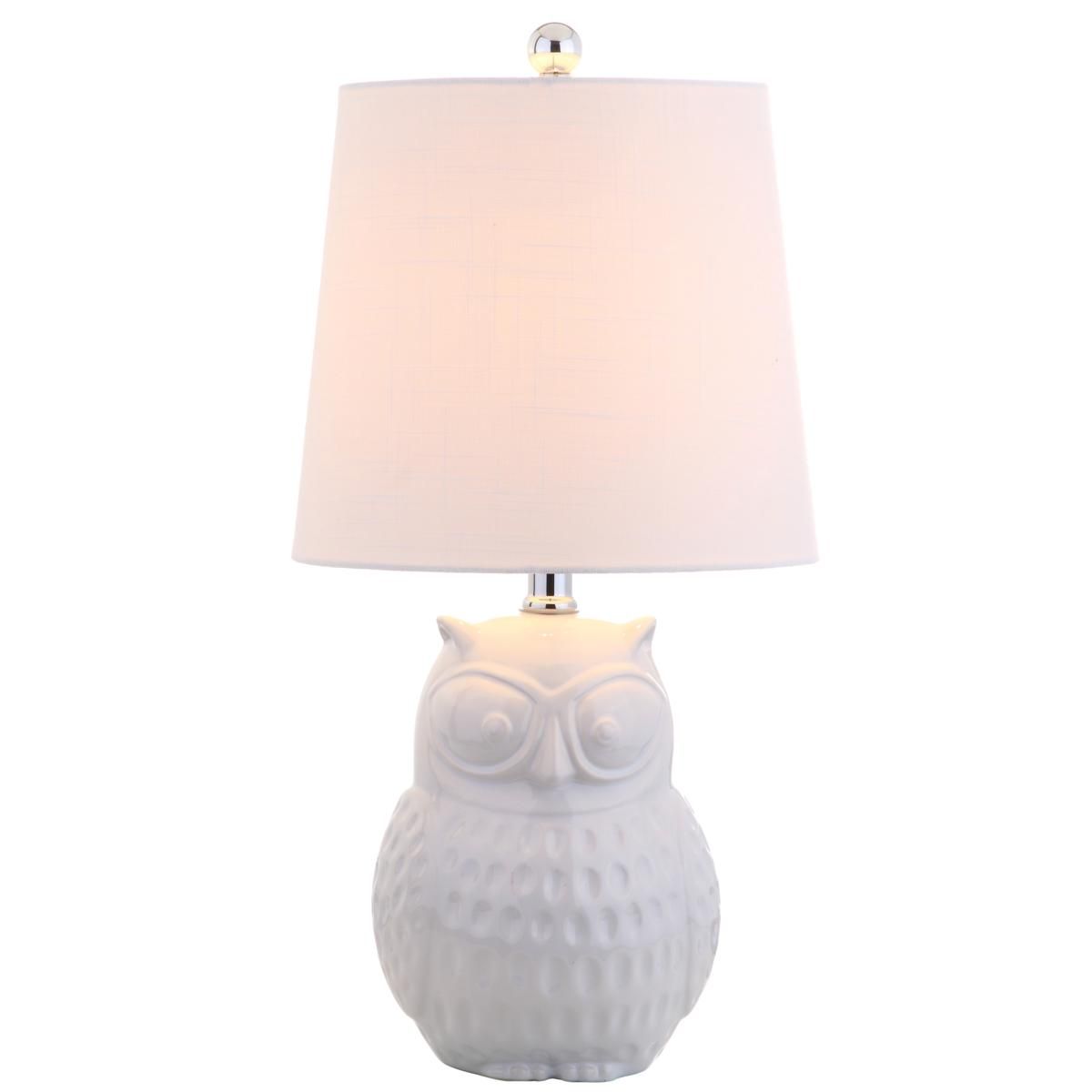 JONATHAN Y White Owl Hoot 20.5" Ceramic Mini LED Table Lamp - 8868880 | HSN | HSN