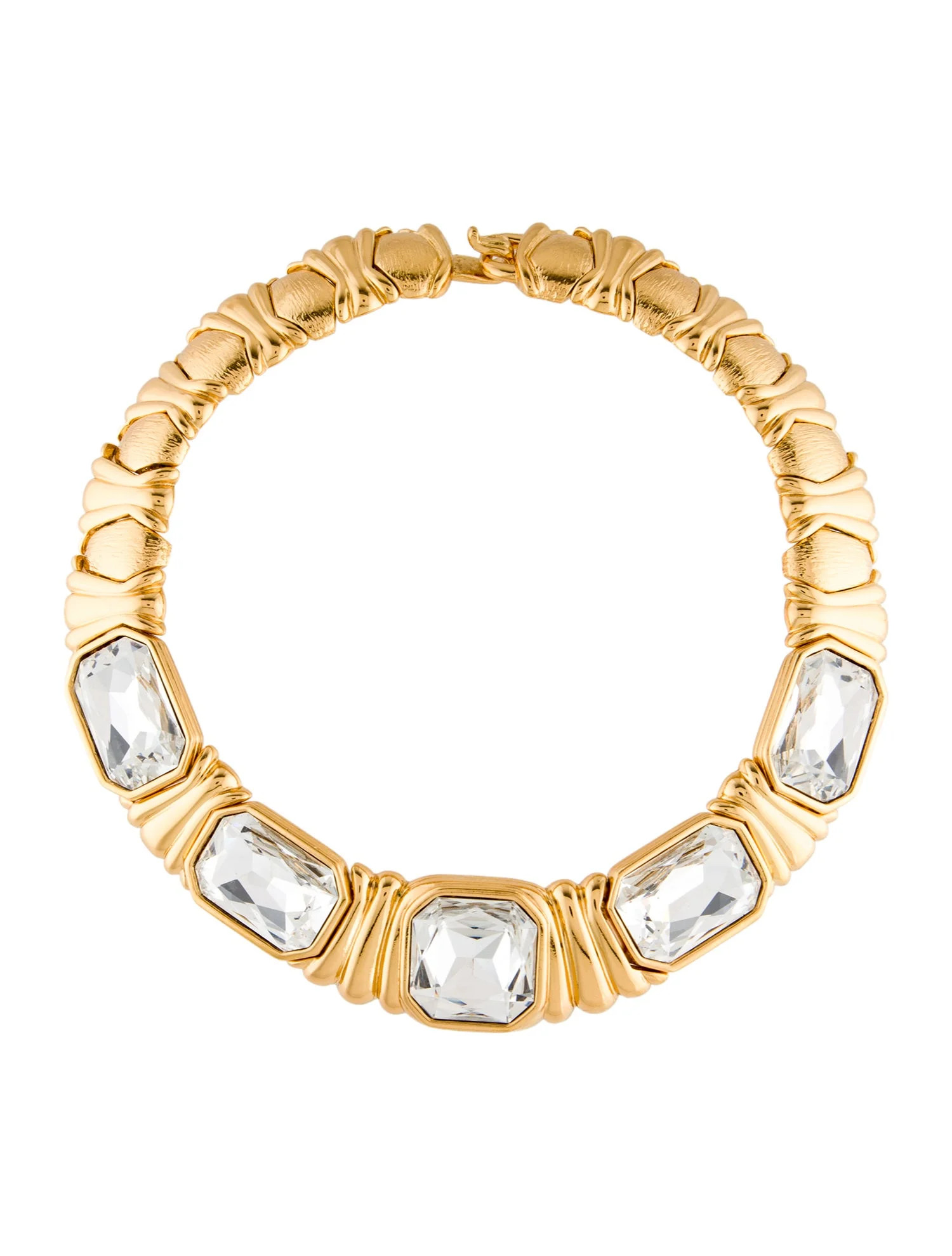 Yves Saint Laurent Vintage Crystal Collar Necklace - Clear Collar, Necklaces - YVE263159 | The Re... | The RealReal