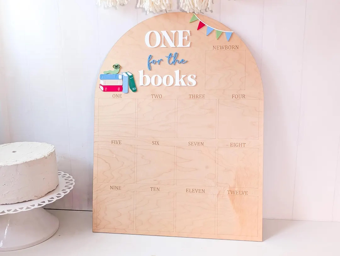 One for the Books 1 Year Photo Board, Chapter One Birthday Party Decoration - Etsy | Etsy (US)