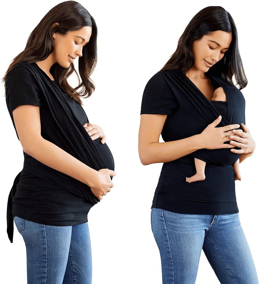 Moby Bump & Beyond T-Shirt Wrap | Black – Size 4 (X-Large) | Versatile Support Wrap for Pregnan... | Amazon (US)