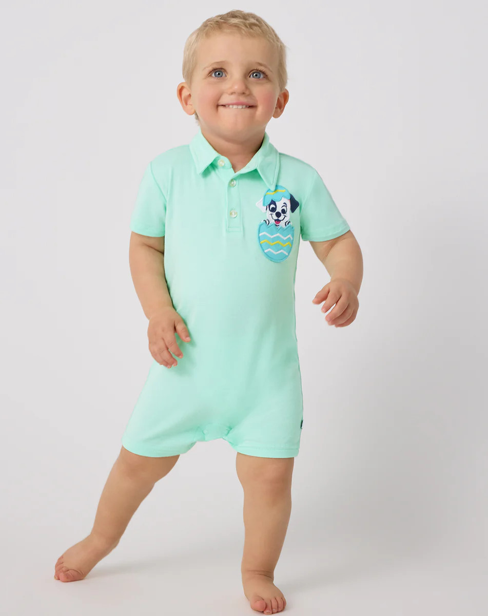 Disney Peekaboo Pets Polo Shorty Romper | Little Sleepies