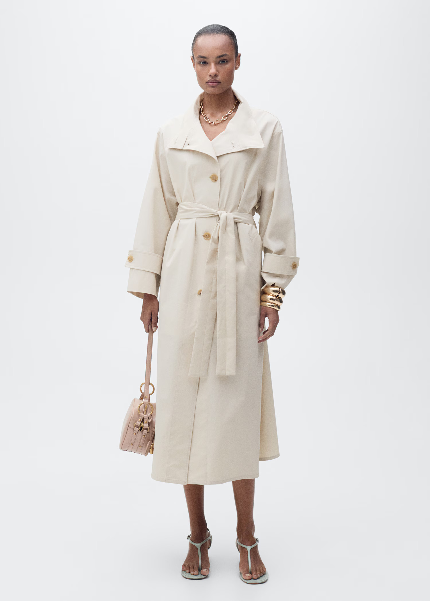 Oversized cotton trench coat - Women | MANGO USA | Mango (US/MX/AU)