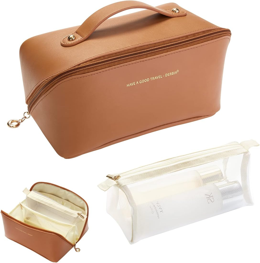 Dr.Cheese Makeup Bag Large Capacity,Waterproof Travel Cosmetic Bag for Women,Portable Travel Make... | Amazon (US)