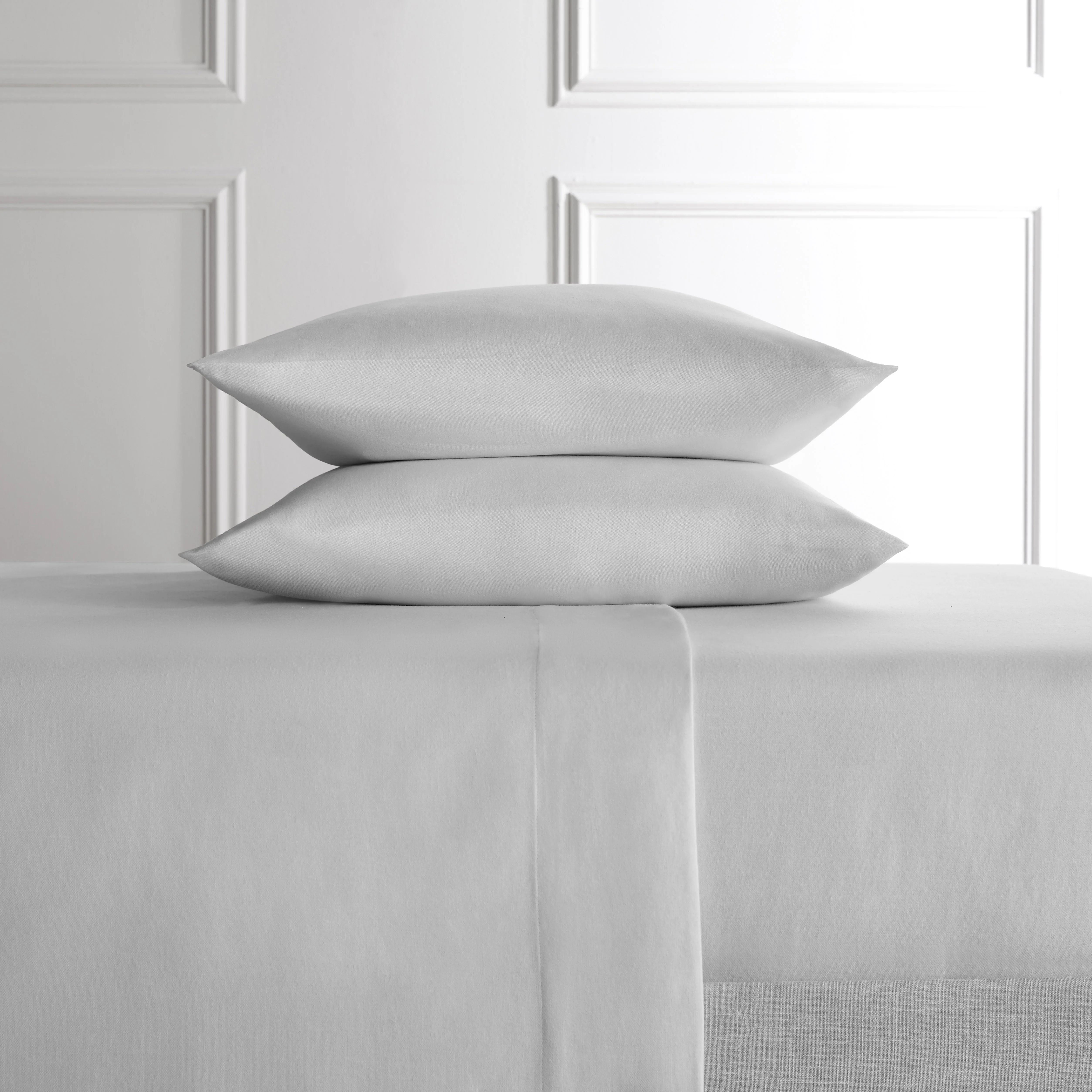Hotel Style 4-Piece Gray Lyocell & Linen Blend Percale Bed Sheet Set, Queen | Walmart (US)