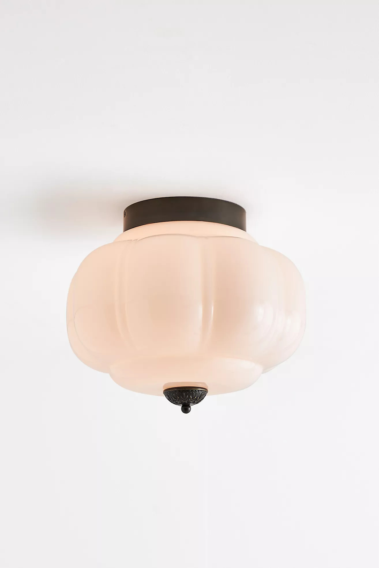 The Eloise Scallop Milk Glass Flush Mount Ceiling Light | Anthropologie (US)
