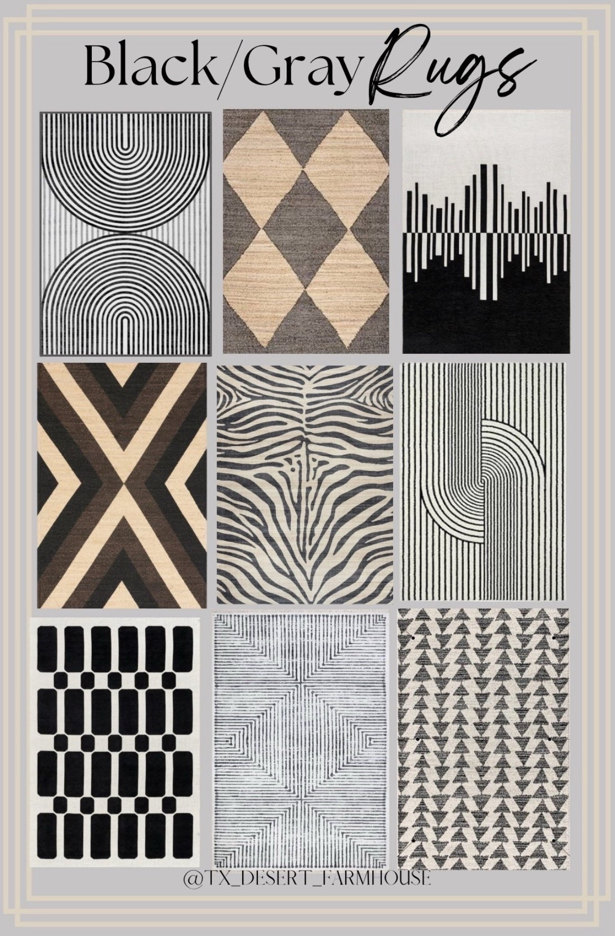 Black/Gray Small Rugs for Sitting Area or Small Patio

Emelia Blocks Reversible Washable Rug
Alayah Piano Keys Reversible Washable Rug
Armani Banded Jute Rug
LIVEBOX Washable Black and White Rug 5x7 Area Rugs for Living Room Non Slip, Soft Modern Striped Rugs Ultra-Thin,Geometric Large Carpet Rugs for Bedroom, Dining Room (Black/Rainbow-2, 5'x7')
Bloom Rugs Caria Washable Non-Slip 5x7 Rug - Ivory/Black Striped Area Rug for Living Room, Bedroom, Dining Room, and Kitchen - Exact Size: 5' x 7'
Gertmenian Indoor Boho Area Rug - 6x9 Medium, Non Slip, Super Strong, Ideal for High Traffic Areas in Bedroom, Living Room, Kitchen - Zebra, Black, White, 28535
nuLOOM Pandora Diamond Jute Area Rug - 4x6, Global Inspired Black/Ivory Neutral Rug for Dining, Living, Kitchen

#blackrug #grayrug #arearug #smallrug #bathroomrug #entrywayrug #patiorug #indooroutdoorrug #rugs #mats


#LTKStyleTip 

#LTKHome #LTKSaleAlert