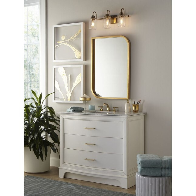 Progress Lighting Aiken 3-Light Brass Coastal Vanity Light Lowes.com | Lowe's