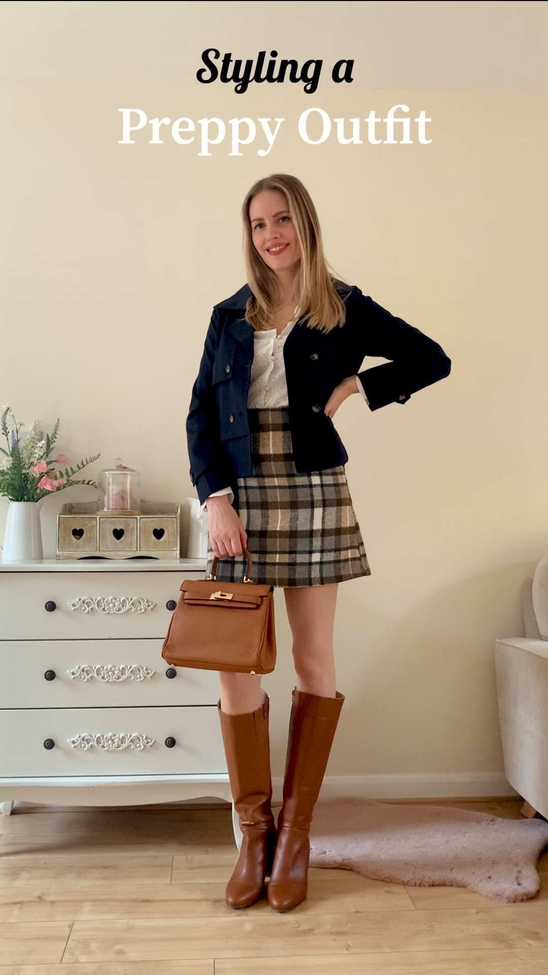 Style a preppy outfit with me for Autumn 🍂🤎

White lace embroidered shirt blouse, navy trench coat, tartan mini skirt, tan leather bag, tan leather heeled boots 

Sosandar, Liwisi, autumn outfits, autumn fashion, fall outfit, fall fashion, fall look, autumn look 

#LTKstyletip #LTKshoecrush #LTKitbag