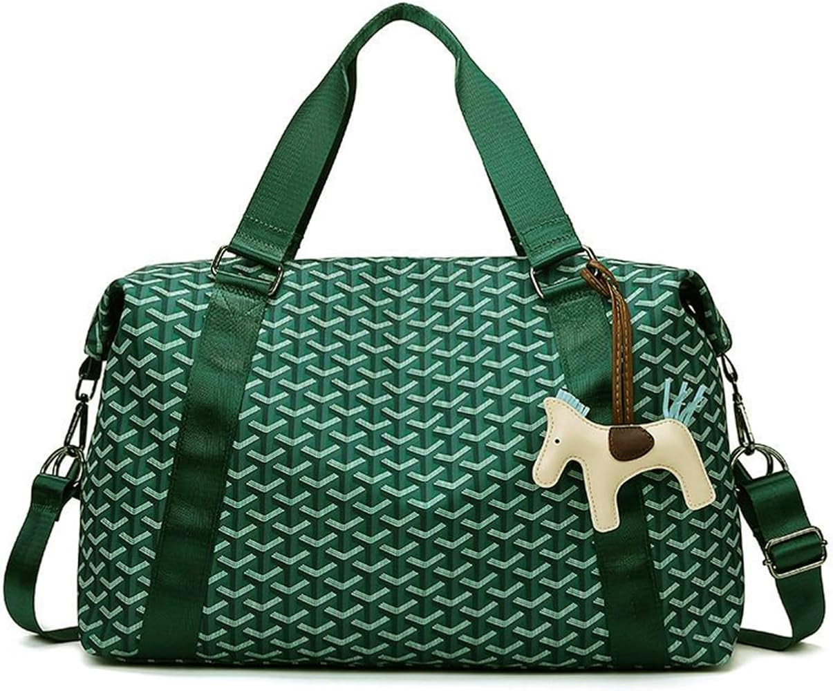 Weekender Duffel Sport Gym Bag Overnight Travel duffle Bags with Wet Pocket S1-Check Green | Amazon (US)