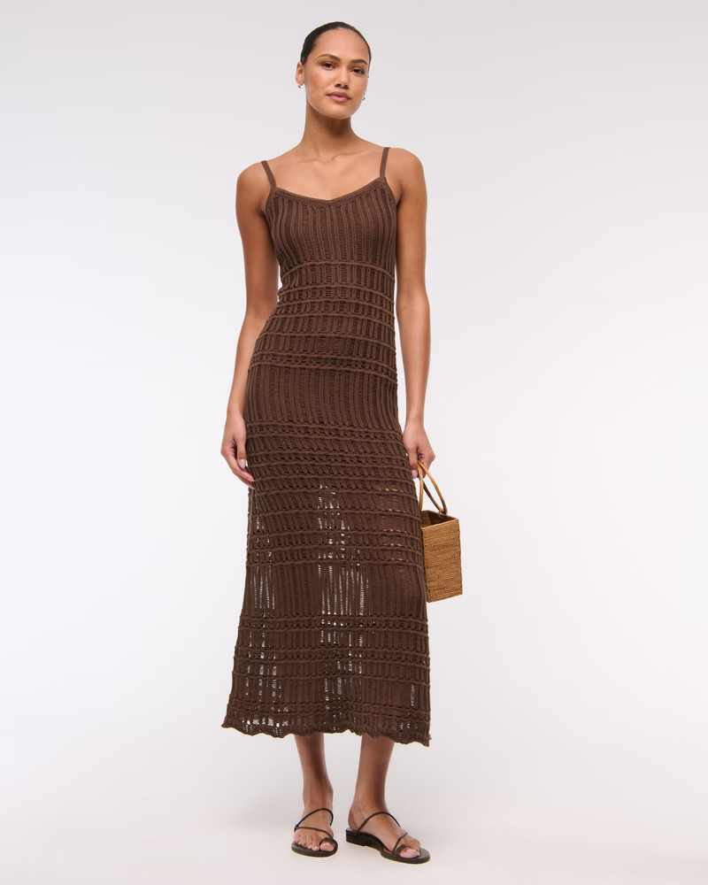 Crochet-Style Maxi Dress | Abercrombie & Fitch (US)