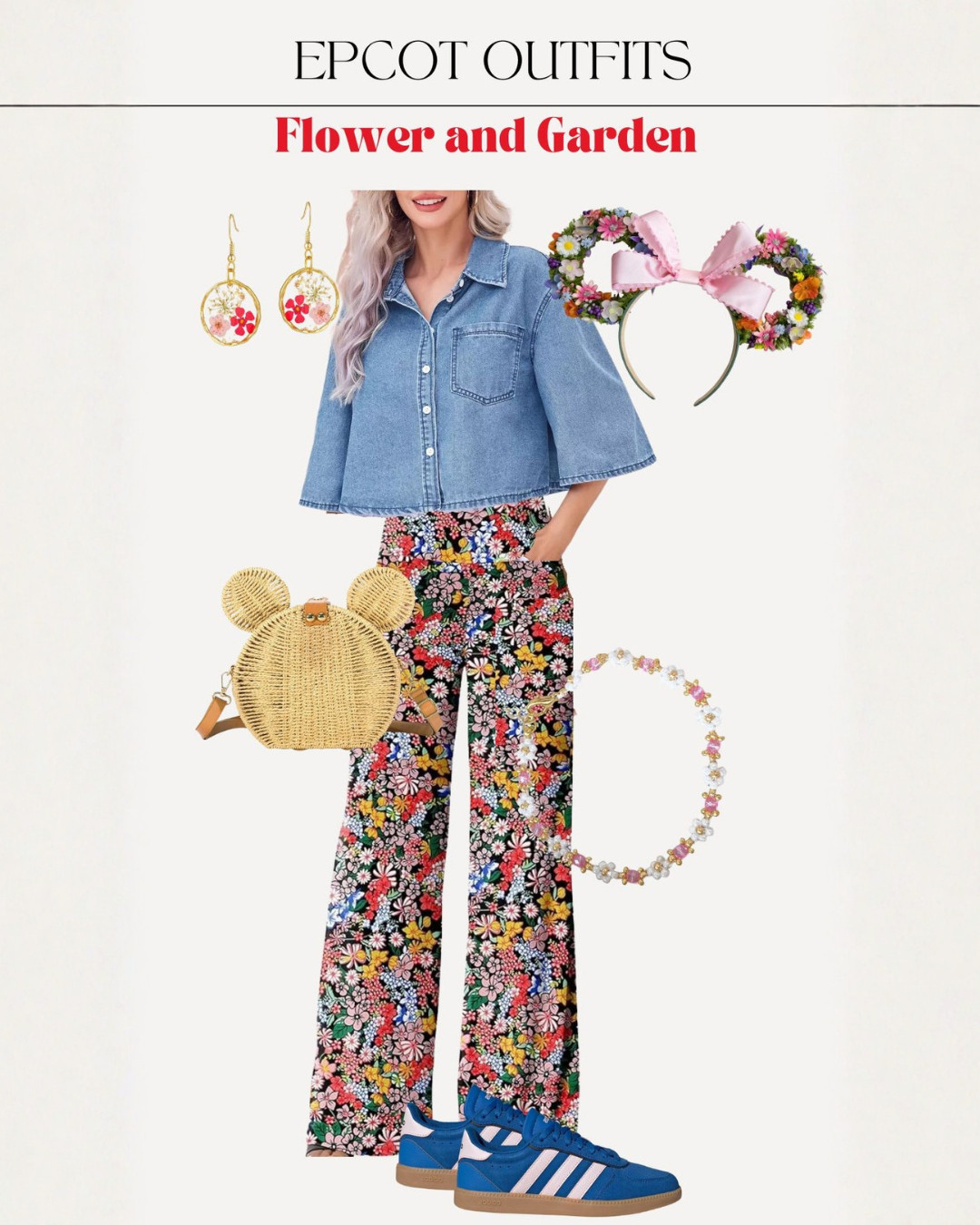 Blooming my way around Flower & Garden 🌸🌼 This outfit was perfect for a sunny Epcot day, cute, comfy, and ready for all the festival photos! Linking everything here so you can recreate the look for your next park day. 

 #LTKFestival #LTKgrwm #LTKootd