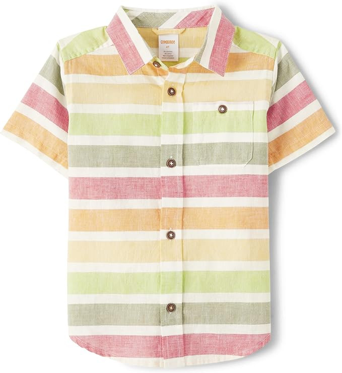 Gymboree Boys' Family Matching Short Sleeve Button Down Shirt, Dad and Son | Amazon (US)