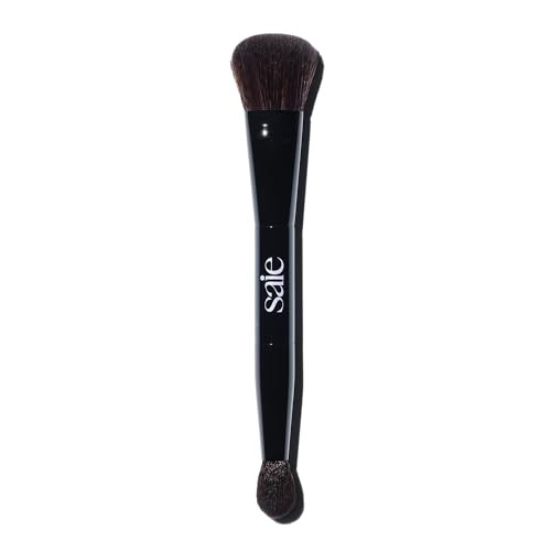 Saie The Double Brush - Multi-Use Dual Ended Makeup Brush To Highlight, Contour and Conceal - Large Ended Face Brush For Sculpting + Precise Application - Vegan, Cruelty-Free (1 Count) | Amazon (US)