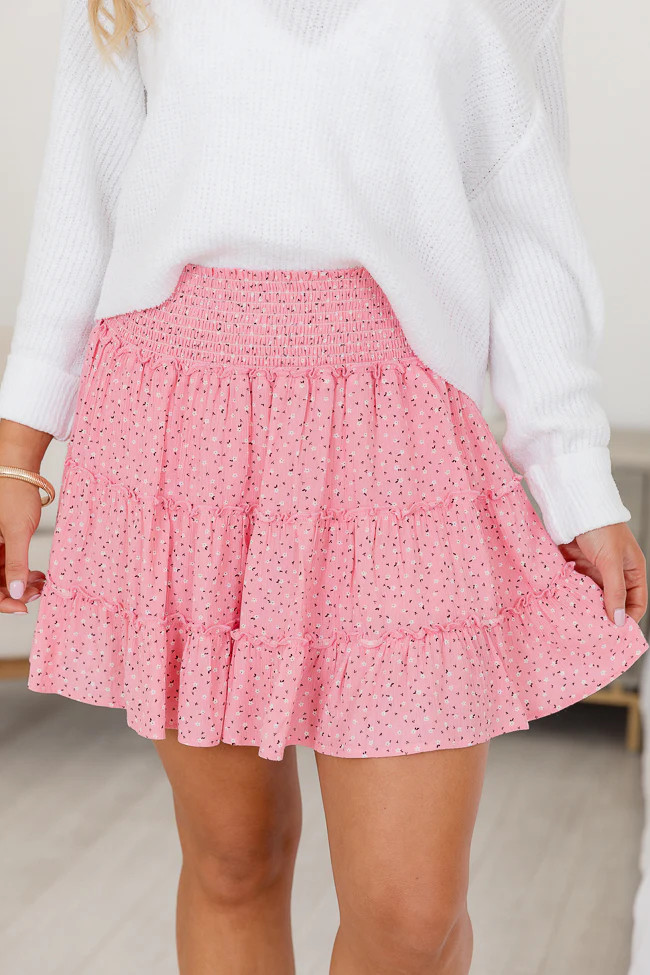 Through The Garden Pink Floral Mini Skort FINAL SALE | Pink Lily