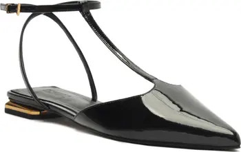 Schutz Allure Pointed Toe T-Strap Flat (Women) | Nordstrom | Nordstrom