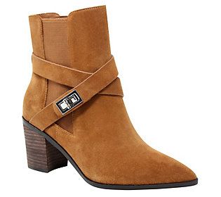 Charles David Suede Booties - Elude | QVC