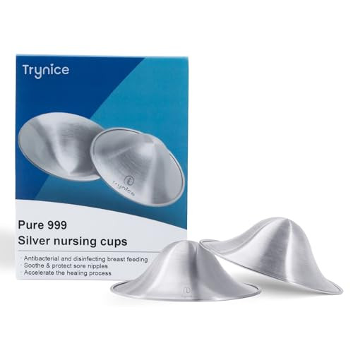 Trynice Silver Nursing Cups, Nipple Shields for Nursing Newborn, Silver Nipple Covers Breastfeeding, 999 Silver Nipple Cover Guards, Soothe and Protect Sore Nipples Must Haves, XL | Amazon (US)