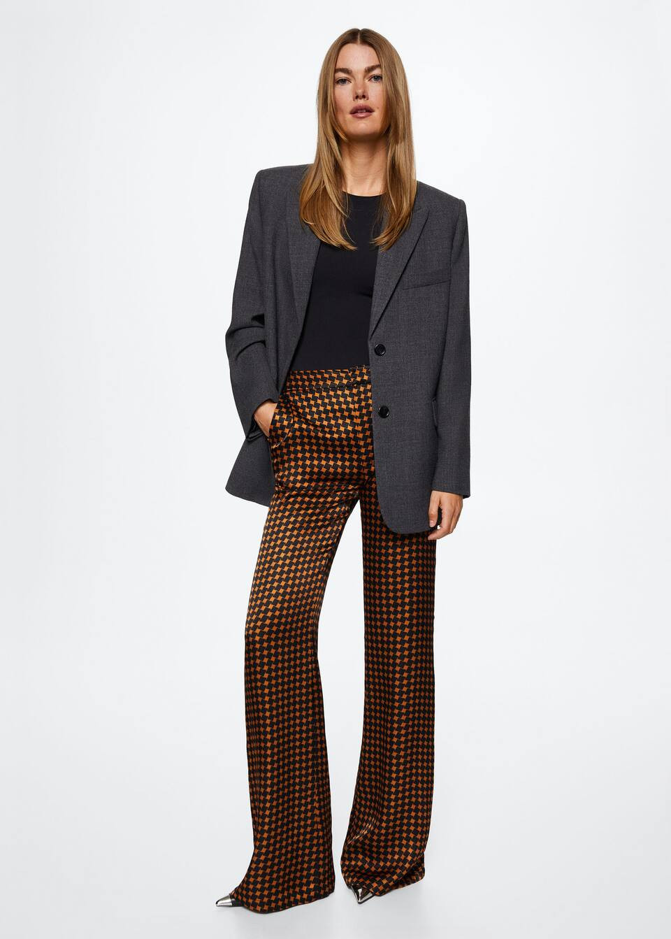 Satin printed pants | MANGO (US)
