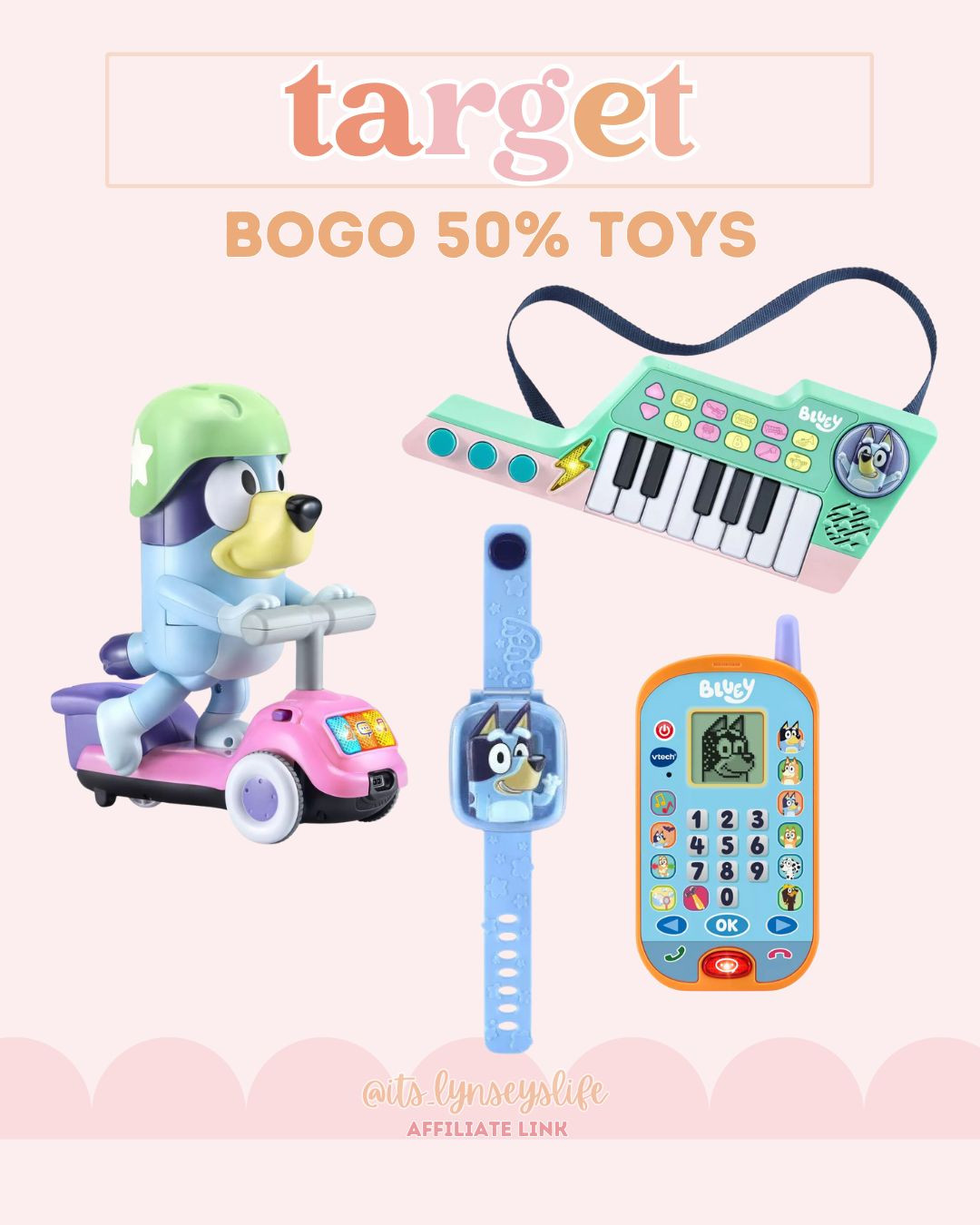 Target BOGO 50% Off Toys- Bluey Toys

Bluey | Bluey Toys | Bluey Finds | Bluey Gifts |  

 #LTKGiftGuide #LTKSaleAlert #LTKKids