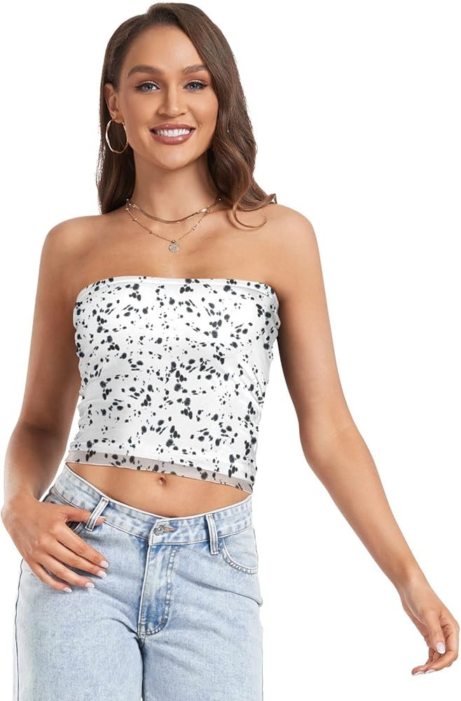 Womens Tube Tops Crop Tops Sexy Strapless Tank for Summer | Amazon (US)